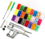 1500xPress Stud Set Snap Kits Plastic Craft Buttons T5 Snaps Fastener Plier Tool