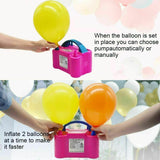 Electric Balloon Pump Inflator 600W Power 2 Nozzles Portable + 20x Balloon