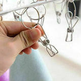 32Pegs Stainless Steel Laundry Sock Underwear Clothes Dryer Rack Hanger