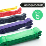 Set of 5 Heavy Duty Resistance Band Loop Power Gym Fitness Exercise Yoga Workout
