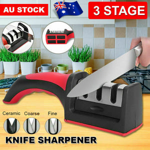 Knife Sharpener 3 Stage Kitchen Diamond Sharp Knives Sharpening Scissor Tool