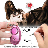 3X 140dB Personal Alarm Self-defense Keychain Emergency Siren Song Safety Torch