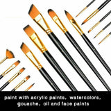 15Pcs Artist Paint Brushes Set Watercolour Acrylic Oil Painting Drawing Brush