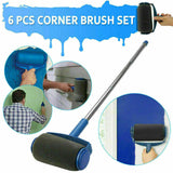 10Pcs Handle Paint Roller Pro Paint Brush Flocked Edger Wall Painting Tool Set