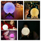 Dimmable 3D Lunar Moon Lamp Moonlight LED Night Light Touch Pat Remote 18-20cm