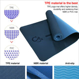 1pcs TPE Yoga Mat Eco Friendly Fitness Gym Exercise Pilates Non Slip Dual Layer