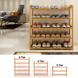 Multiple Layers Natural Bamboo Organizer Shoe Rack Storage Household Shelf Stand