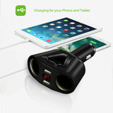 2pcs LCD Car Dual USB Charger Cigarette Lighter Socket Splitter Power Adapter