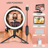10" Phone Selfie LED Ring Light with Stand For Youtube Tiktok Makeup Video Live