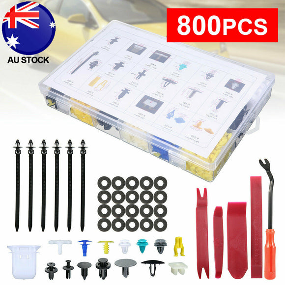 800PCS Car Plastic Fastener Trim Body Clips Kit Rivet Retainer Door Panel Bumper