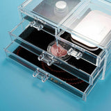 Cosmetic 4 Drawer Makeup Organizer Storage Jewellery Box Clear Acrylic