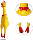 Squeeze Chicken Toy Rubber Chew Pet Dog Bite Funny Screaming Shrilling Squeaker