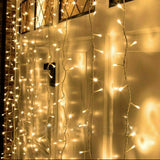 224 LED Fairy Lights Warm White Garden Party Power Wedding String Curtain Lamp