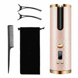 Auto Cordless Rotating Hair Curler Hair Waver Curling Iron Wireless LCD Ceramic