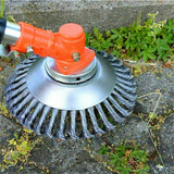 8" Weed Brush Steel Wire Trimmer Wheel Garden Lawn Mower Head Tool Grass Cutter