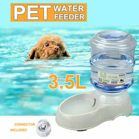 3.5L Automatic Pet Water Feeder Dog Cat Large Bowl Bottle Dispenser Plastic