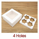 10x Cupcake Boxes 2/4/6/12 Holes Clear Window Cupcake Display Boxes Muffin Cups