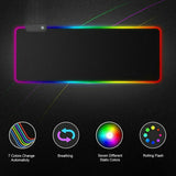 RGB LED Gaming Mouse Pad Desk Mat Extend Anti-slip Rubber Speed Mousepad