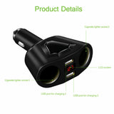 2pcs LCD Car Dual USB Charger Cigarette Lighter Socket Splitter Power Adapter