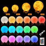 Dimmable 3D Lunar Moon Lamp Moonlight LED Night Light Touch Pat Remote 18-20cm