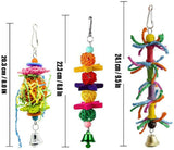 10X Pet Colorful Parrot Bird Rope Cage Perch Bungee Hanging Swing Ladder Toys