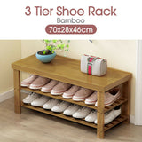 Multiple Layers Natural Bamboo Organizer Shoe Rack Storage Household Shelf Stand