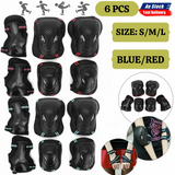 Sets 6pc Skating Protective Gear Elbow Knee Pads Bike Skateboard Adult Kid SML