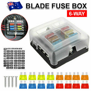 23PC 6 Way Blade Fuse Box Block Holder LED Indicator Light 12V/32V Car Marine