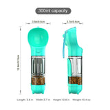 Pet 4 in1 Feeder Puppy Dog Cat Water Bottle Cup Travel Pooper Scooper Outdoor