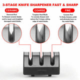 Knife Sharpener 3 Stage Kitchen Diamond Sharp Knives Sharpening Scissor Tool