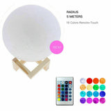 Dimmable 3D Lunar Moon Lamp Moonlight LED Night Light Touch Pat Remote 18-20cm