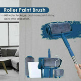 10Pcs Handle Paint Roller Pro Paint Brush Flocked Edger Wall Painting Tool Set