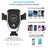 Qi Wireless Car Fast Charger Phone Mount Holder for 13 12 11 XS XR 8 Samsung S10