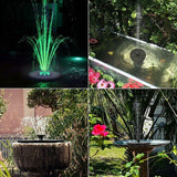 3W Solar Power Fountain Water Pump Bird Bath With LED Landscape Garden Pond