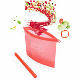 4pc Silicone Food Storage Bags Leakproof Zip Seal Stand Reusable Set Pouch Fresh