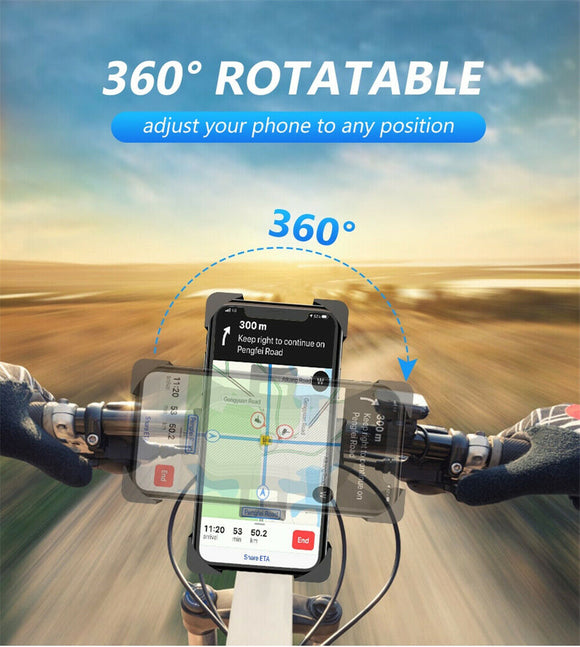 Bike Phone Holder Handlebar Mount 360° Rotation for Motorcycle Bicycle MTB Pram