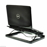 5 Fans LED USB Adjustable Height Cooler Cooling Pad Laptop Notebook 7"-17" Stand