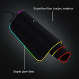 RGB LED Gaming Mouse Pad Desk Mat Extend Anti-slip Rubber Speed Mousepad