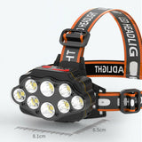 USB Rechargeable Head Light 8 LED Headlight Head Lamp Waterproof Head Torch