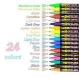 Multicolored 8/12/24 Color Super Squiggles Outline Marker Pen Set Painting Art