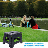 Portable Flat Folding Step Stool Ladder Non slip Caravan Camping Seat Chair 22CM