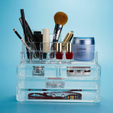 Cosmetic 4 Drawer Makeup Organizer Storage Jewellery Box Clear Acrylic