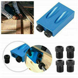 15° Pocket Hole Screw Jig Dowel Drill Set Wood Tool kit Angle Hole Locator