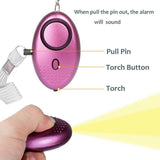 3X 140dB Personal Alarm Self-defense Keychain Emergency Siren Song Safety Torch