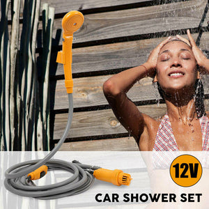 12V Portable Automobile Shower Set Water Pump Travel Camp Car Caravan Boat