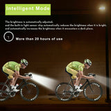 Bicycle Bike Smart Induction Front Light USB Rechargeable 2*T6 LED 6 Modes Horn