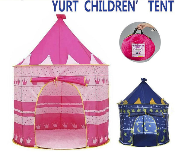 KIDS PLAYHOUSE PLAY TENT PINK POP UP CASTLE PRINCESS INDOOR OUTDOOR