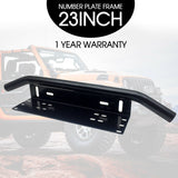 23" License Number Plate Frame Holder Bull Bar Bumper Mount Light LED Bracket