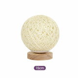 15/20cm Wooden Rattan LED Table Desk Bedside Night Light Lamp Home Room Decor