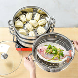 4 /5 Tier Stainless Steel Steamer Meat Vegetable Cooking Steam Pot Kitchen Tool